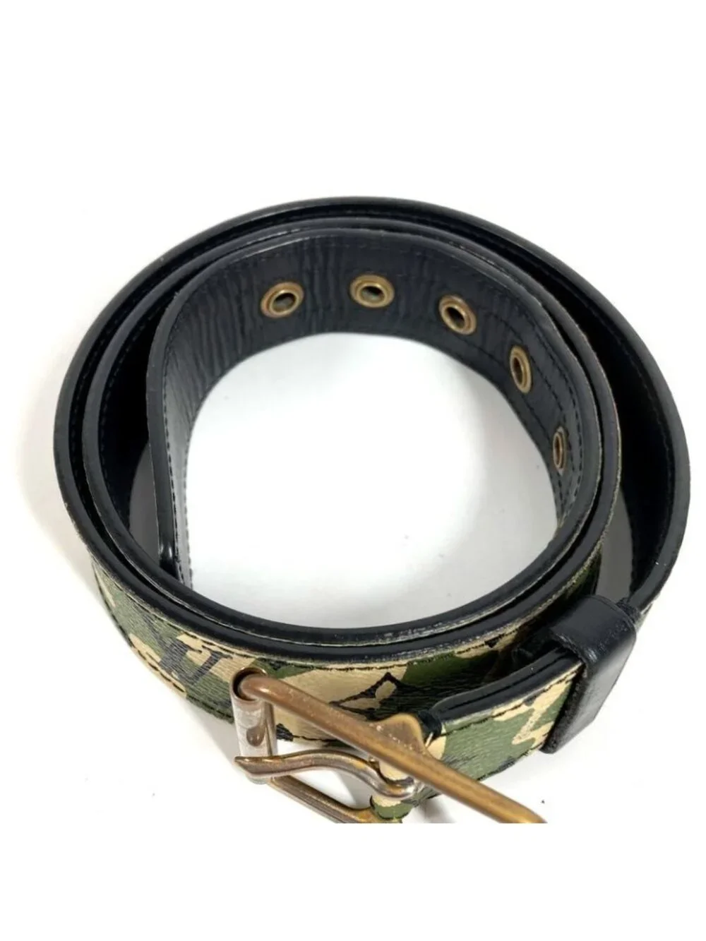 Louis Vuitton Belt Ceinture Monogram Flage Canvas Khaki - Picture 2 of 8